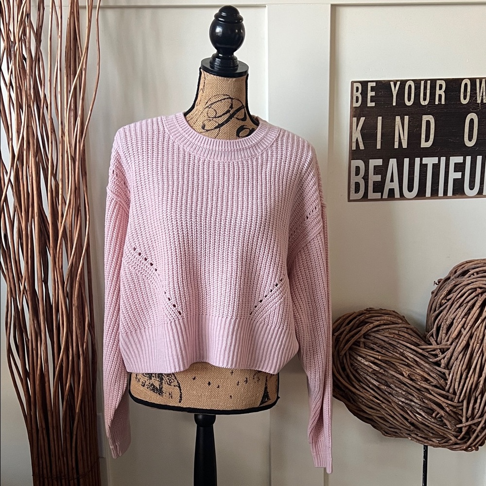 True Craft Light Pink Crew Neck Sweater